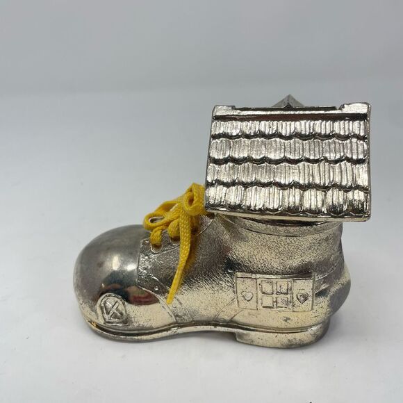 Little Old Lady Who Lived In A Shoe Silver Plated Coin Piggy Bank HG2 - Picture 2 of 10